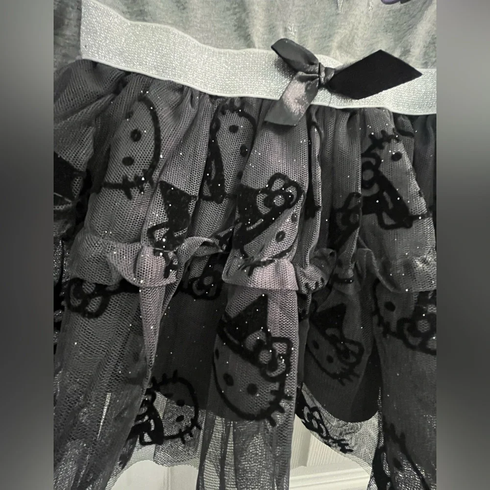 NWT HELLO KITTY Toddler Girls Glitter Halloween Tutu Dress Size